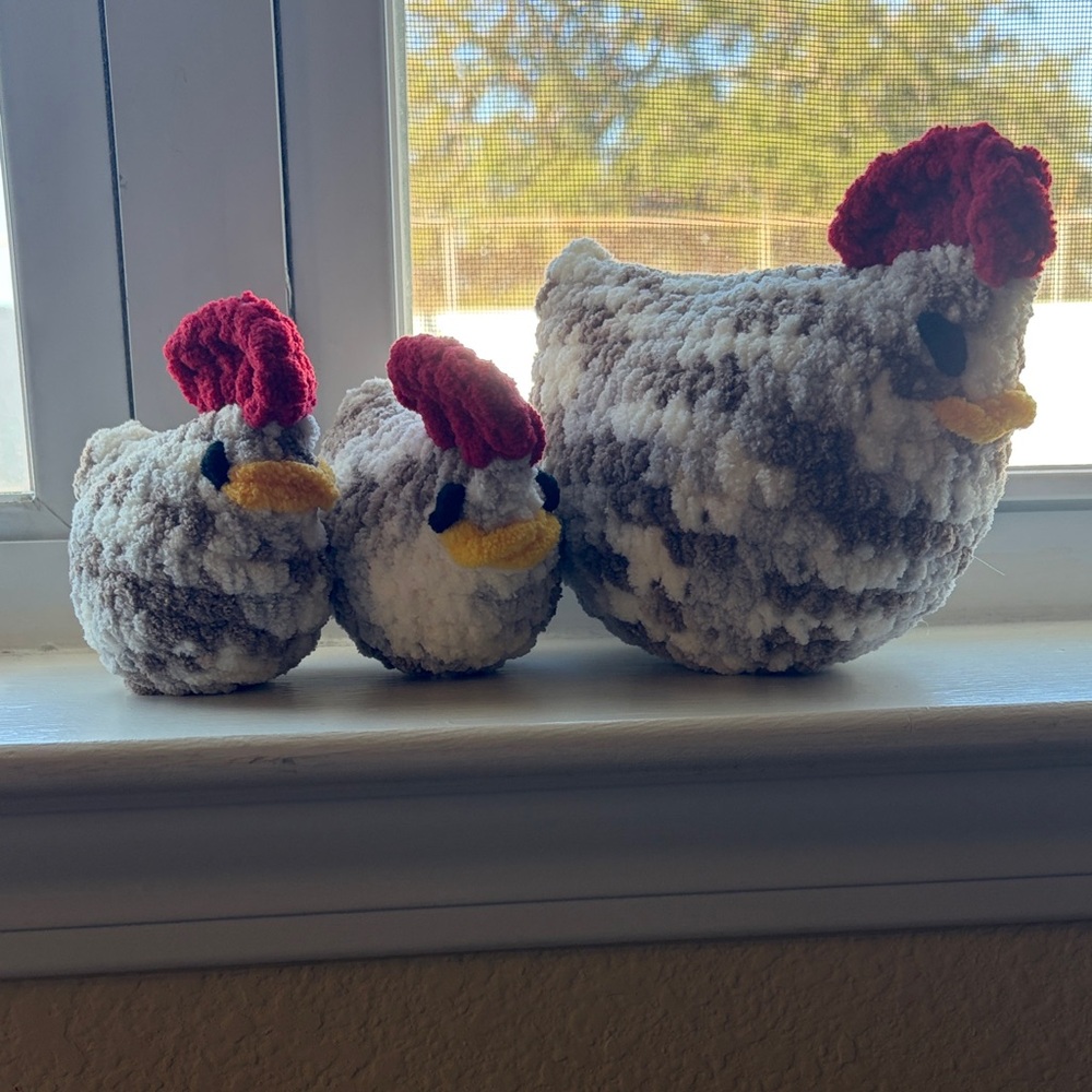 Handcrafted Plush Chicken Set